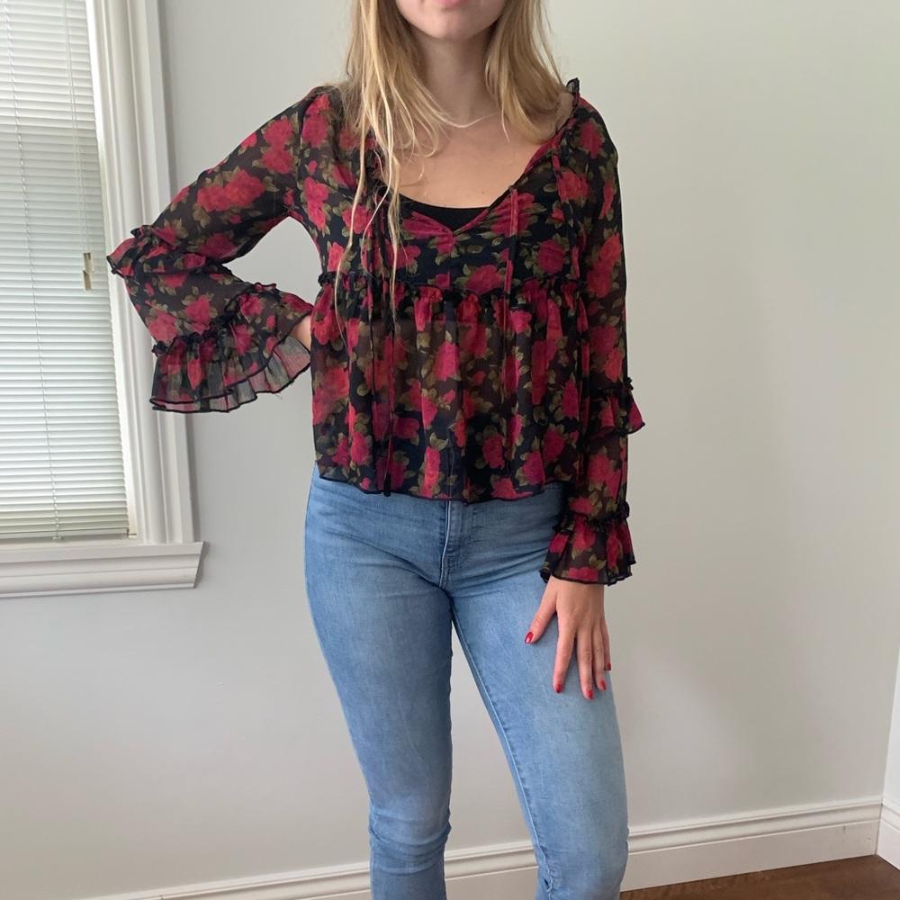 American eagle outfitters flower blouse